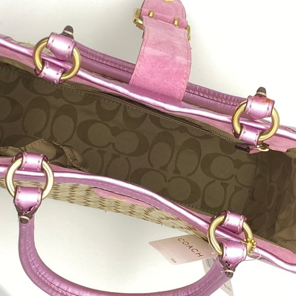 Coach Boxy Straw Tote 4419 - Picture 6 of 7